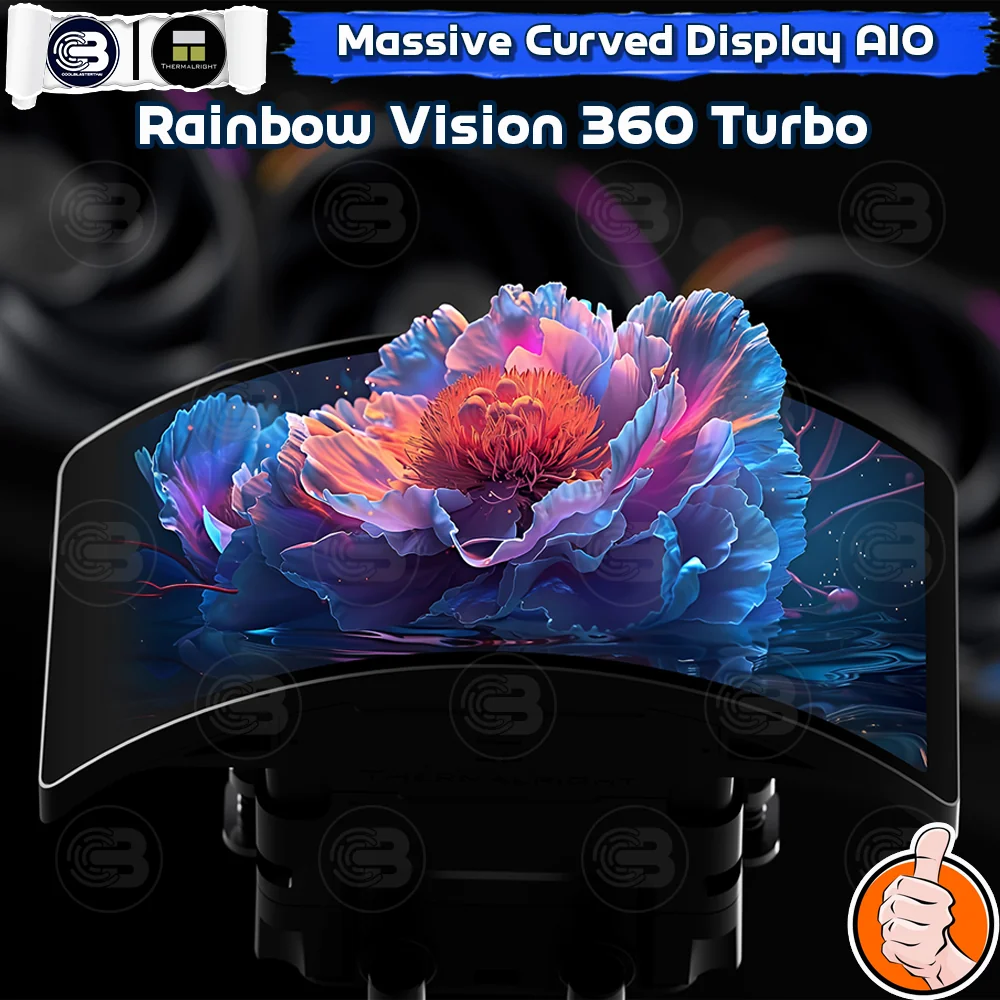 [CoolBlasterThai] Thermalright Rainbow Vision 360 Turbo ARGB BLACK AIO Liquid CPU Cooler (AM5/LGA1851 Ready) ประกัน 6 ปี (ชุดระบายความร้อน)