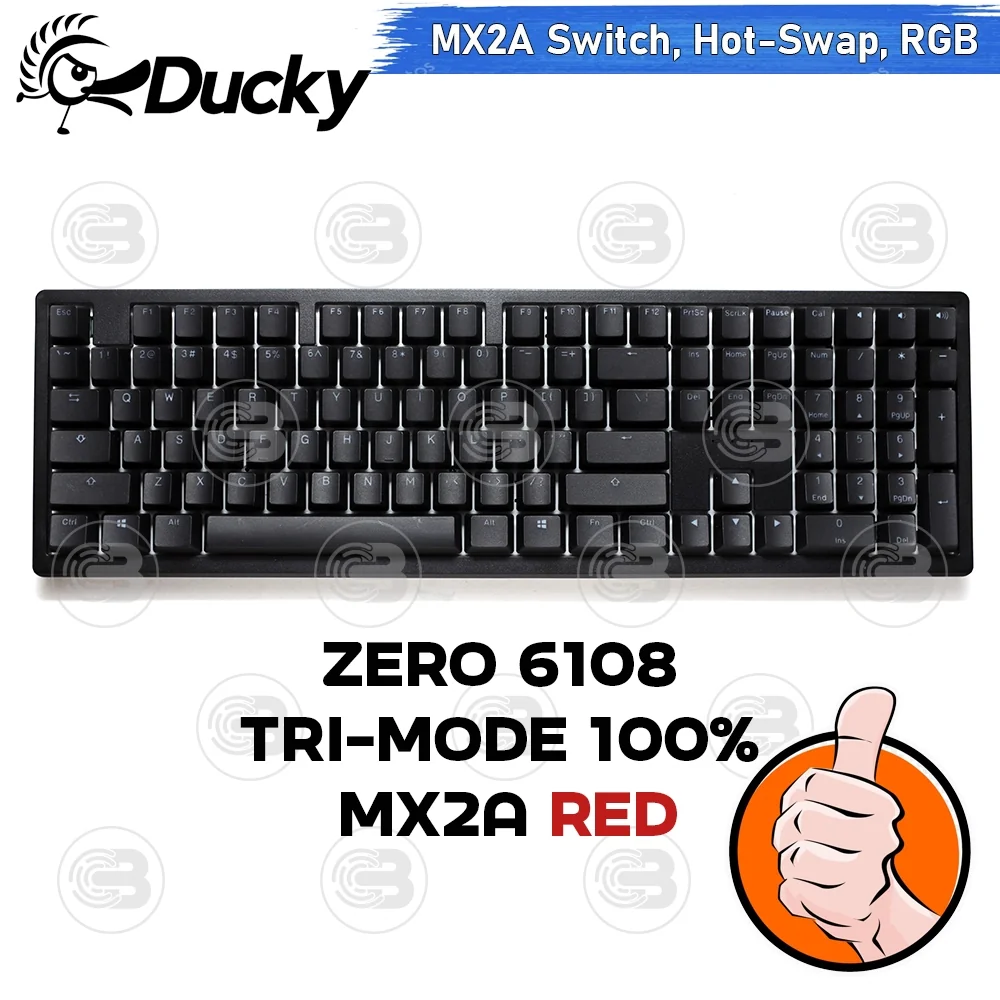 [CoolBlasterThai] Ducky ZERO 6108 Tri-Mode Connectivity RED MX2A Switch 100% TH/EN (คีย์บอร์ด)