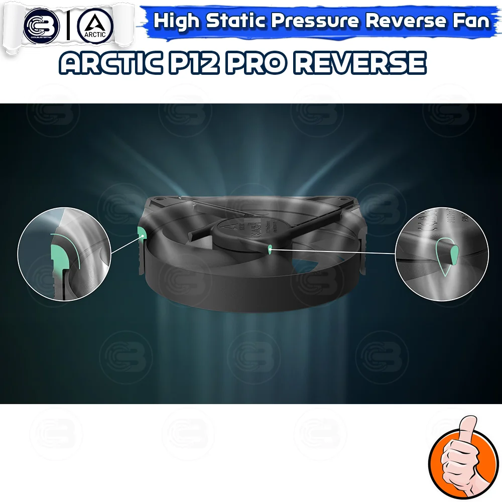 [CoolBlasterThai] ARCTIC P12 PRO REVERSE PST BLACK (size 120 mm.) X3 Value Pack PC Fan Case ประกัน 6 ปี