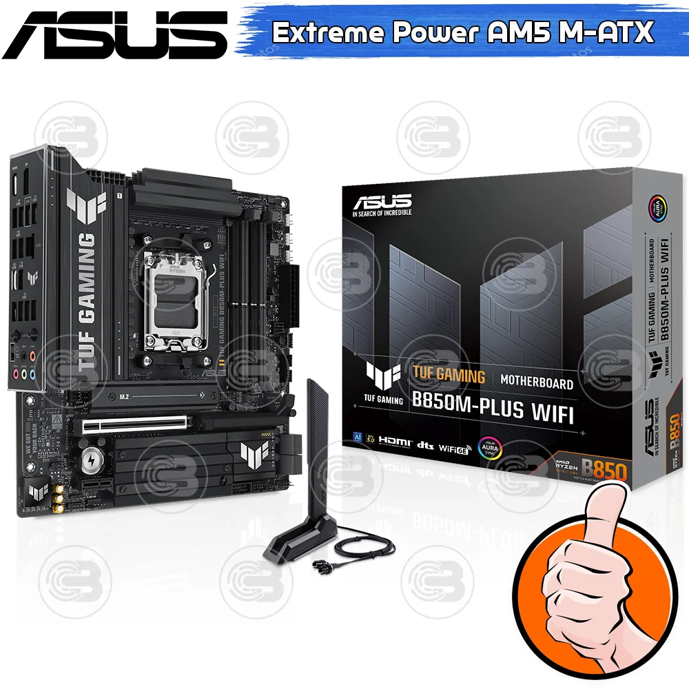 [CoolBlasterThai] ASUS MAINBOARD TUF GAMING B850M-PLUS WIFI AMD SOCKET AM5 DDR5 M-ATX ประกัน 3 ปี