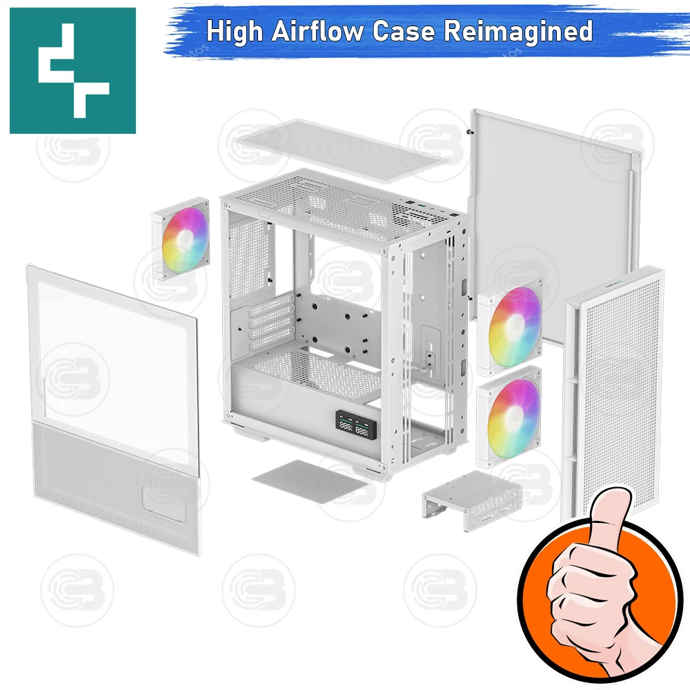 [CoolBlasterThai] DEEPCOOL CH360 WH Digital Micro-ATX High-Airflow PC Case WHITE ประกัน 1 ปี