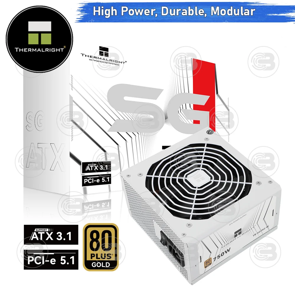 [CoolBlasterThai] Thermalright Power Supply 750W WHITE 80 Plus Gold Full Modular (SG750-W) ประกัน 5 ปี