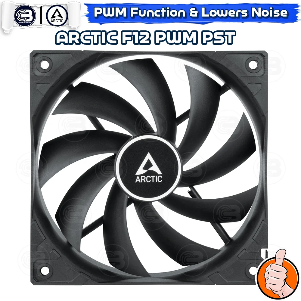 [CoolBlasterThai] ARCTIC F12 PWM PST BLACK (size 120 mm.) PC Fan Case ประกัน 6 ปี