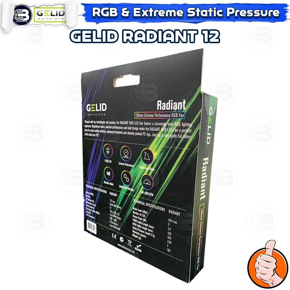 [CoolBlasterThai] GELID RADIANT 12CM (120mm) Extreme Performance RGB Fan Case