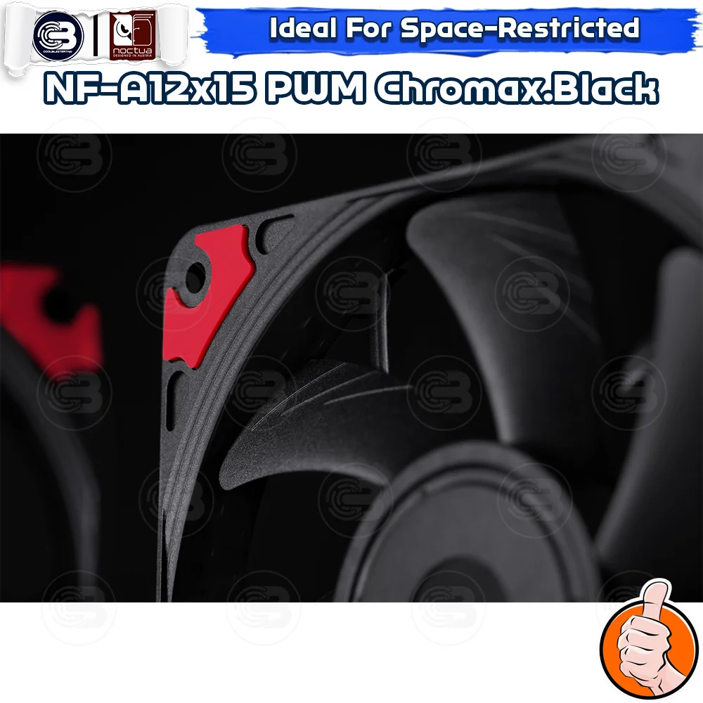 [CoolBlasterThai] NOCTUA NF-A12x15 PWM Chromax.Black.Swap PC Fan Case (size 120 mm.) ประกัน 6 ปี