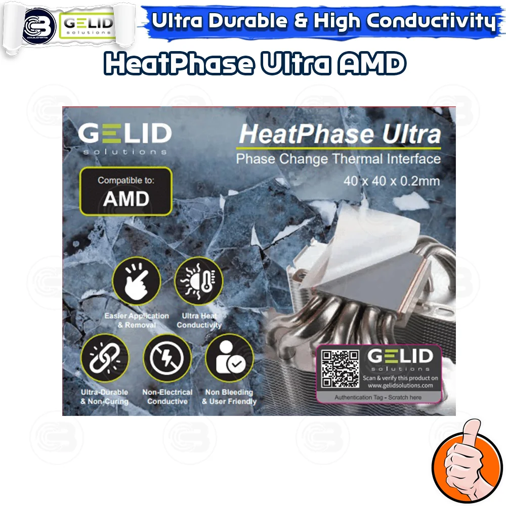 [CoolBlasterThai] GELID Heat Phase Ultra For AMD 40x40 mm. CPU (Phase change thermal interface) (ซิลิโคนนำความร้อน)