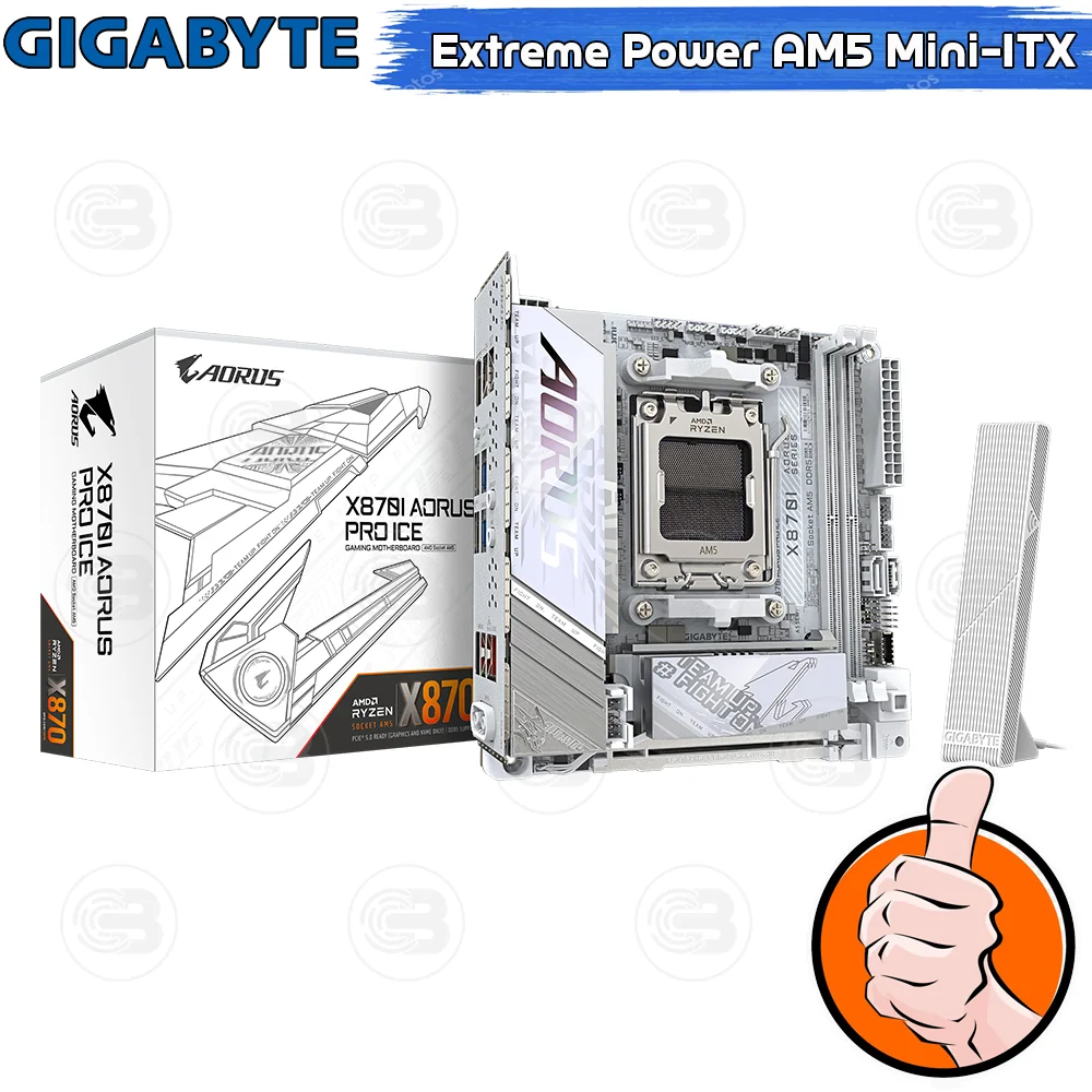 [CoolBlasterThai] GIGABYTE MAINBOARD X870I AORUS PRO ICE AMD AM5 DDR5 Mini-iTX ประกัน 3 ปี