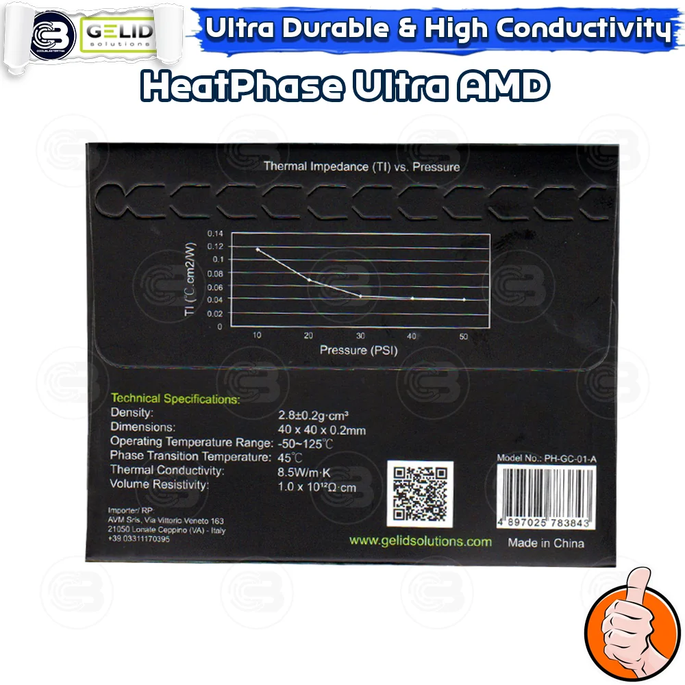 [CoolBlasterThai] GELID Heat Phase Ultra For AMD 40x40 mm. CPU (Phase change thermal interface) (ซิลิโคนนำความร้อน)