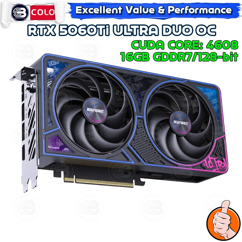 [CoolBlasterThai] COLORFUL iGame GeForce RTX 5060Ti Ultra DUO OC 16GB-V (3Y)