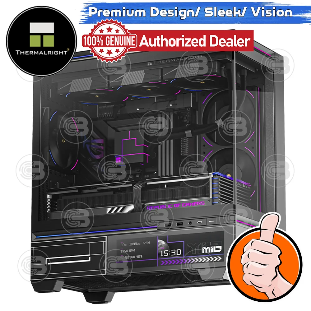 [CoolBlasterThai] Thermalright TL-M10 VISION Mid-Tower Tempered Glass PC Case Black ประกัน 1 ปี