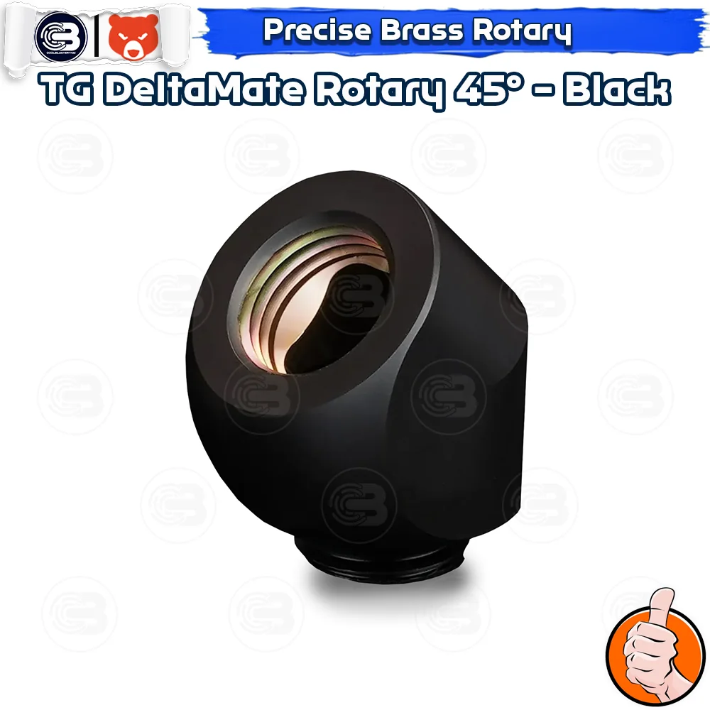 [CoolBlasterThai] THERMAL GRIZZLY DELTAMATE ROTARY 45° Fittings Black Machined Brass