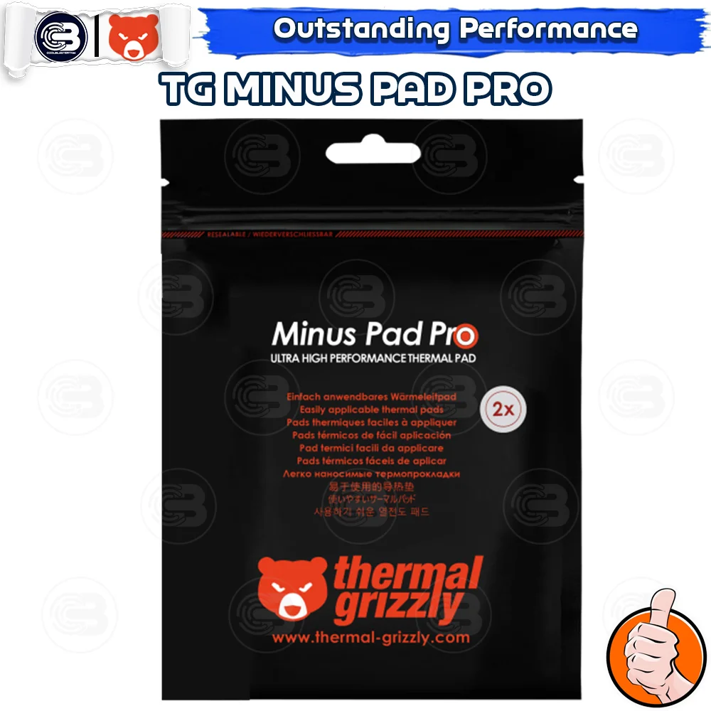 [CoolBlasterThai] THERMAL GRIZZLY MINUS PAD PRO Thermal Pad 2PCS- 120x20 /1.0 mm./>15 W/mK
