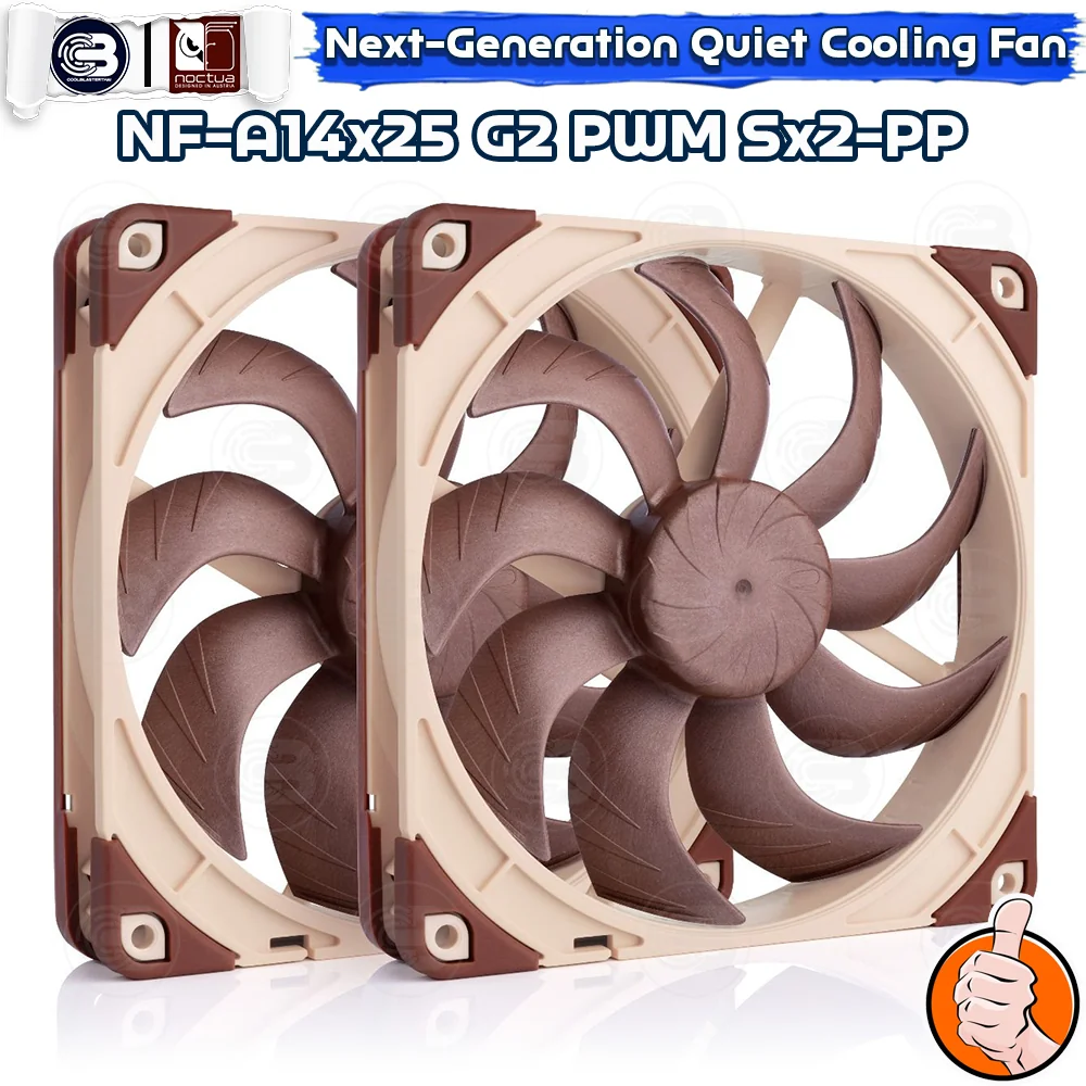 [CoolBlasterThai] NOCTUA NF-A14x25 G2 PWM Sx2-PP PC Fan Case (size 140 mm.) ประกัน 6 ปี