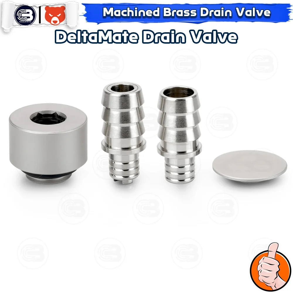 [CoolBlasterThai] THERMAL GRIZZLY DELTAMATE DRAIN VALVE Matt Nickel Machined Brass