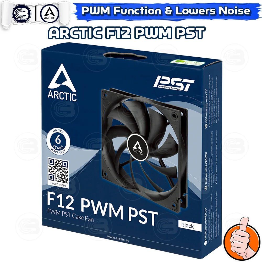 [CoolBlasterThai] ARCTIC F12 PWM PST BLACK (size 120 mm.) PC Fan Case ประกัน 6 ปี