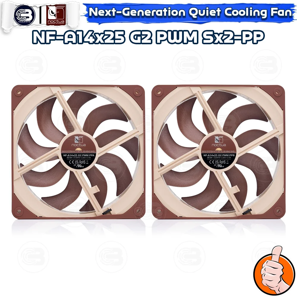 [CoolBlasterThai] NOCTUA NF-A14x25 G2 PWM Sx2-PP PC Fan Case (size 140 mm.) ประกัน 6 ปี