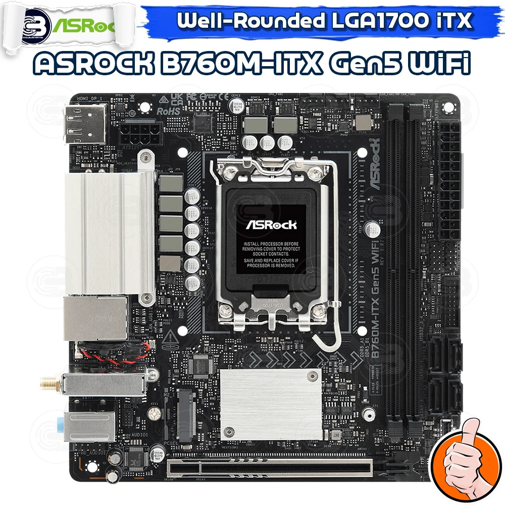 [CoolBlasterThai] ASROCK MAINBOARD B760M-ITX Gen5 WiFi Intel SOCKET LGA1700 DDR5 ITX ประกัน 3 ปี