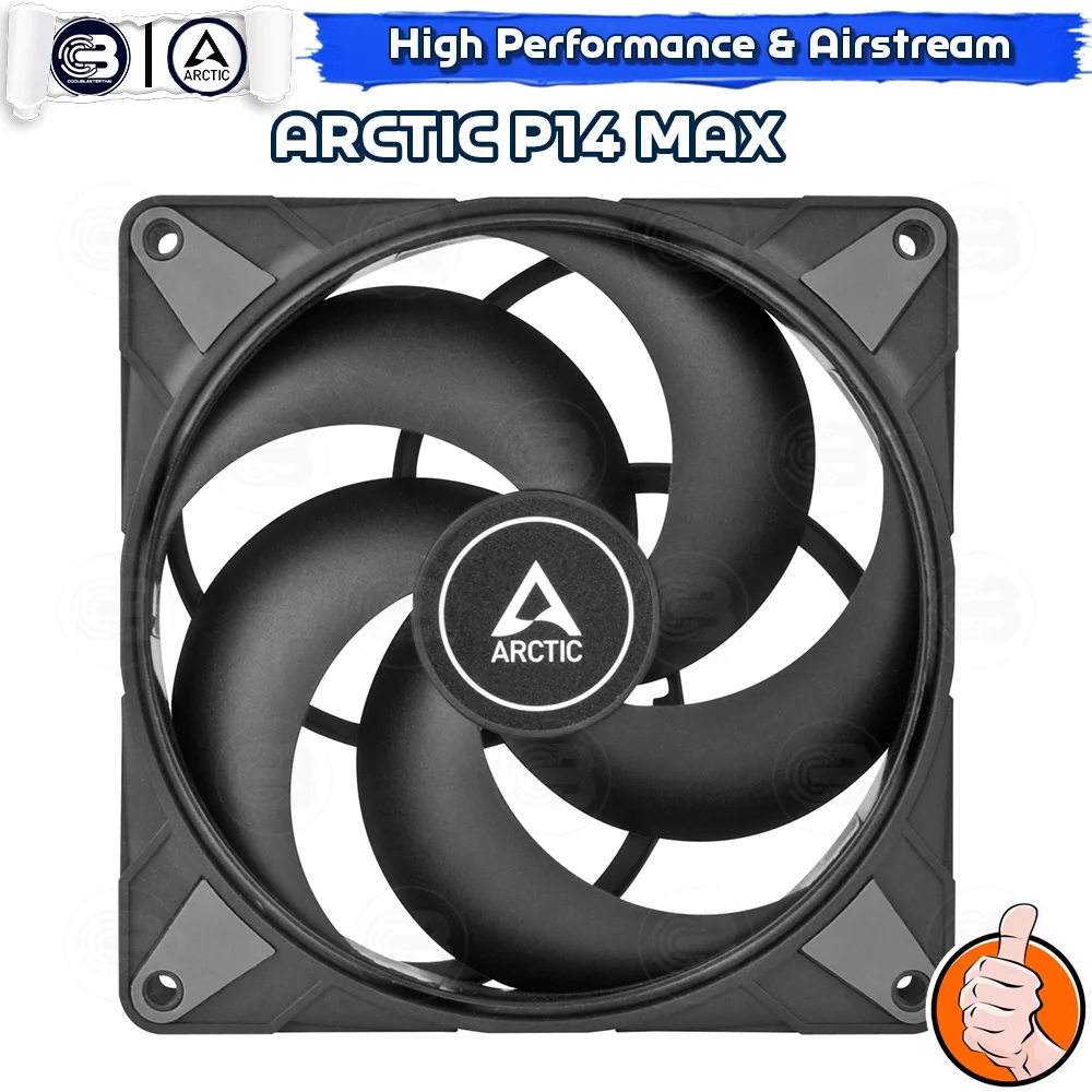 [CoolBlasterThai] ARCTIC P14 Max Black (BULK PACKAGING) 2800 RPM (size 140 mm.) PC Fan Case ประกัน 6 ปี