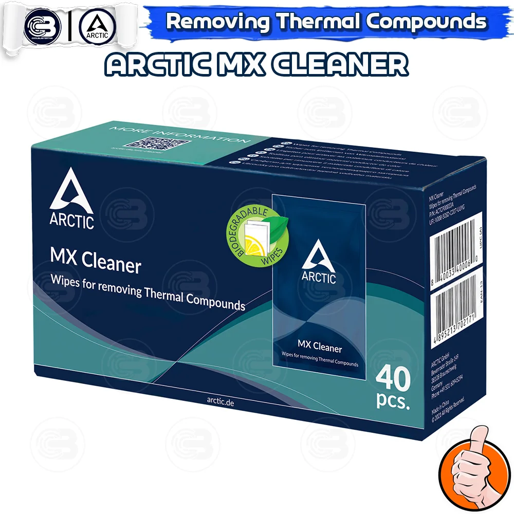 [CoolBlasterThai] ARCTIC MX-Cleaner 100% Biodegradable Cleaning Solution Box 40 PCS (แผ่นทำความสะอาด)