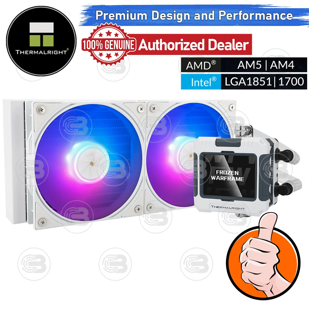 [CoolBlasterThai] Thermalright FROZEN WARFRAME 240 WHITE ARGB AIO Liquid CPU Cooler (AM5/LGA1851 Ready) ประกัน 5 ปี