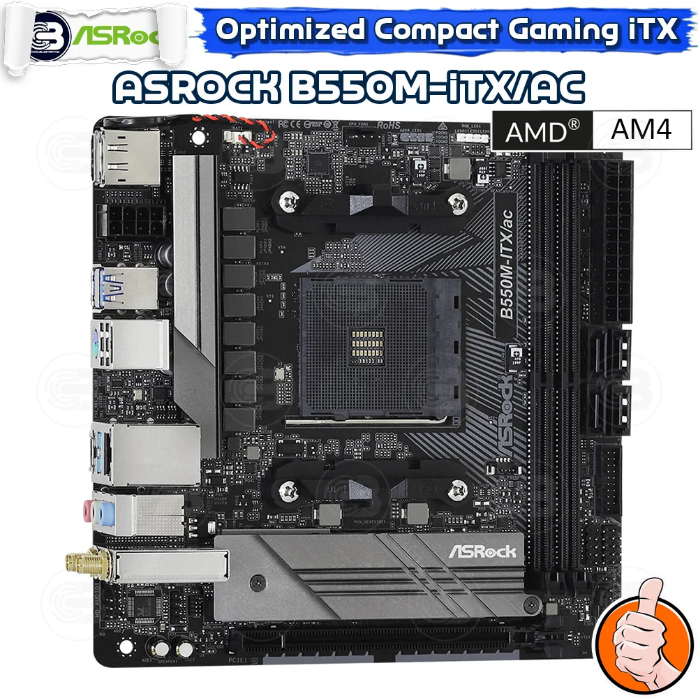 [CoolBlasterThai] ASROCK MAINBOARD B550M-ITX/AC AMD SOCKET AM4 DDR4 iTX ประกัน 3 ปี