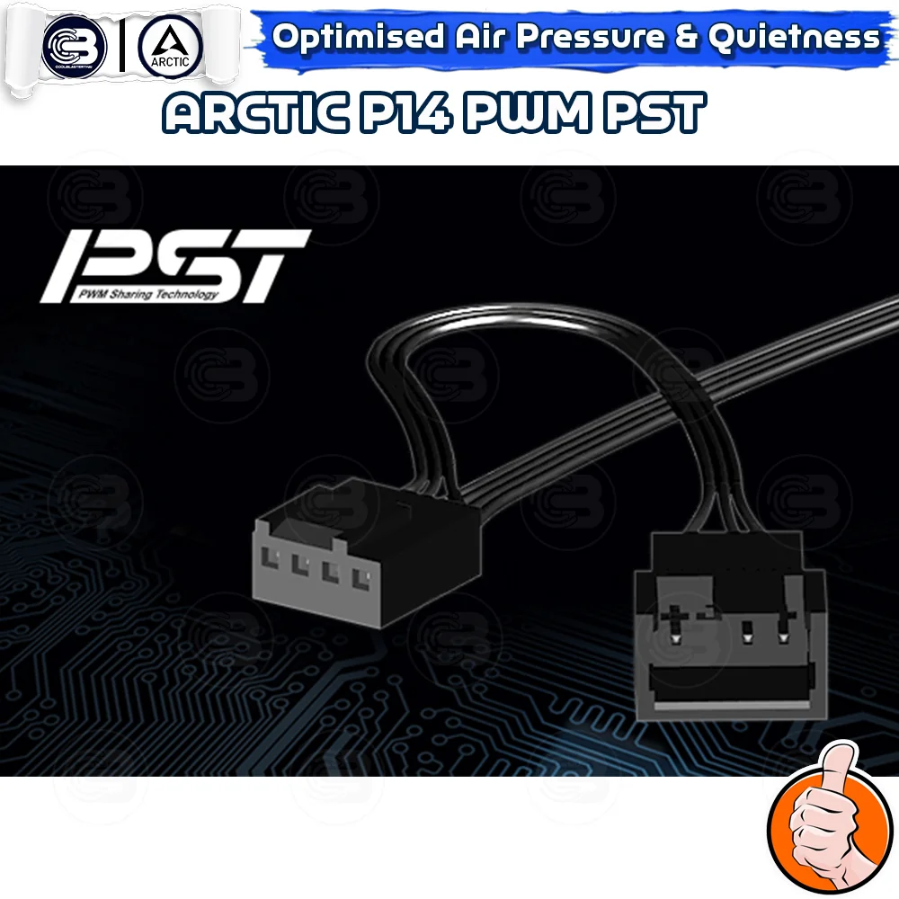 [CoolBlasterThai] ARCTIC P14 PWM PST BLACK (BULK PACKAGING) (140 mm.) Fan Case ประกัน 6 ปี