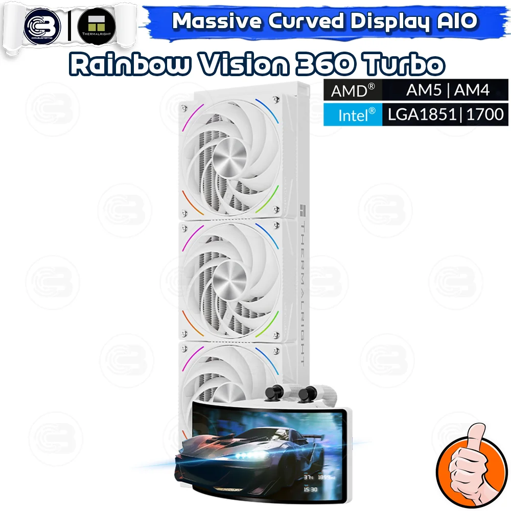 [CoolBlasterThai] Thermalright Rainbow Vision 360 Turbo ARGB WHITE AIO Liquid CPU Cooler (AM5/LGA1851 Ready) ประกัน 6 ปี (ชุดระบายความร้อน)