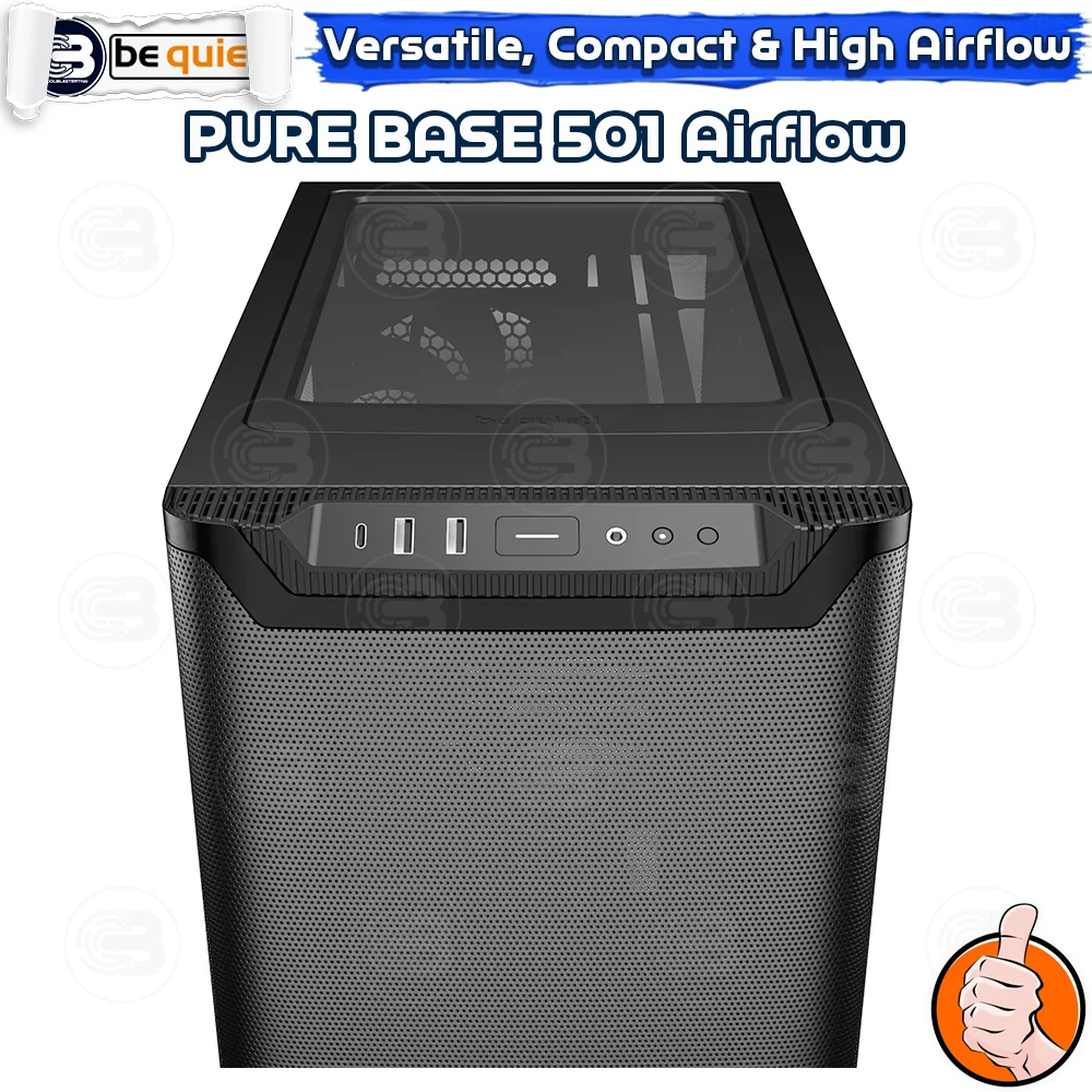[CoolBlasterThai] Be Quiet PURE BASE 501 Airflow Black PC Case (BG074) ประกัน 3 ปี
