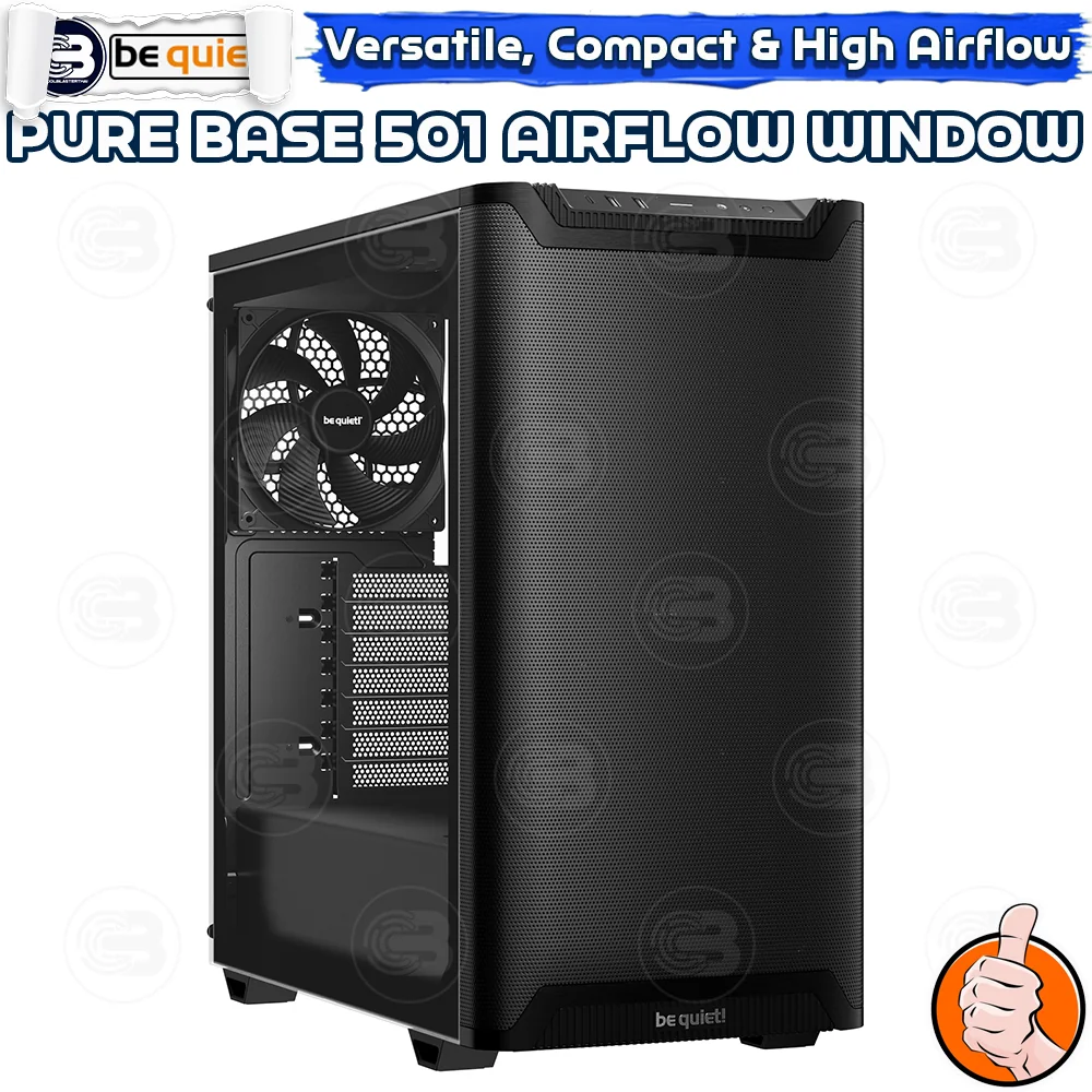 [CoolBlasterThai] Be Quiet PURE BASE 501 Airflow Window Black PC Case (BGW74) ประกัน 3 ปี