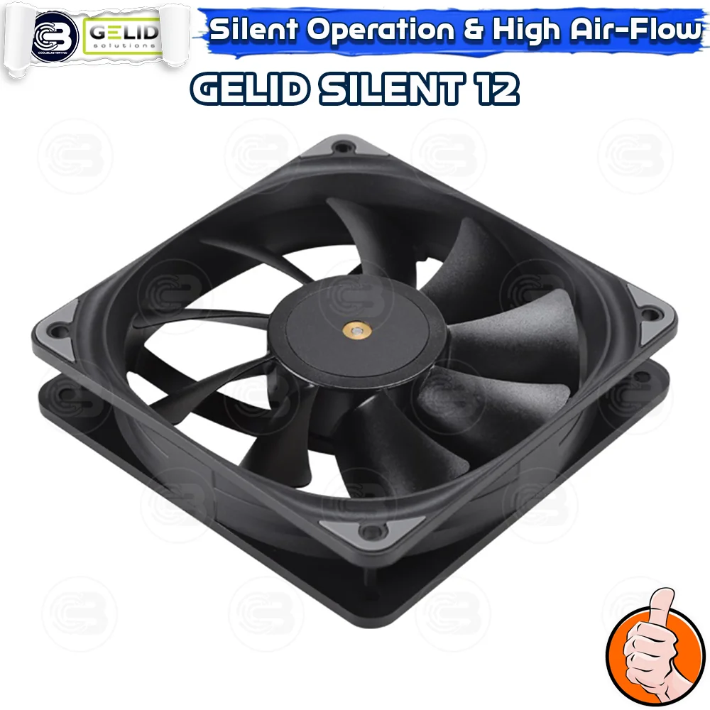[CoolBlasterThai] GELID Silent 12 Black PC Fan Case size 120 mm. ประกัน 3 ปี (FN-SX12)