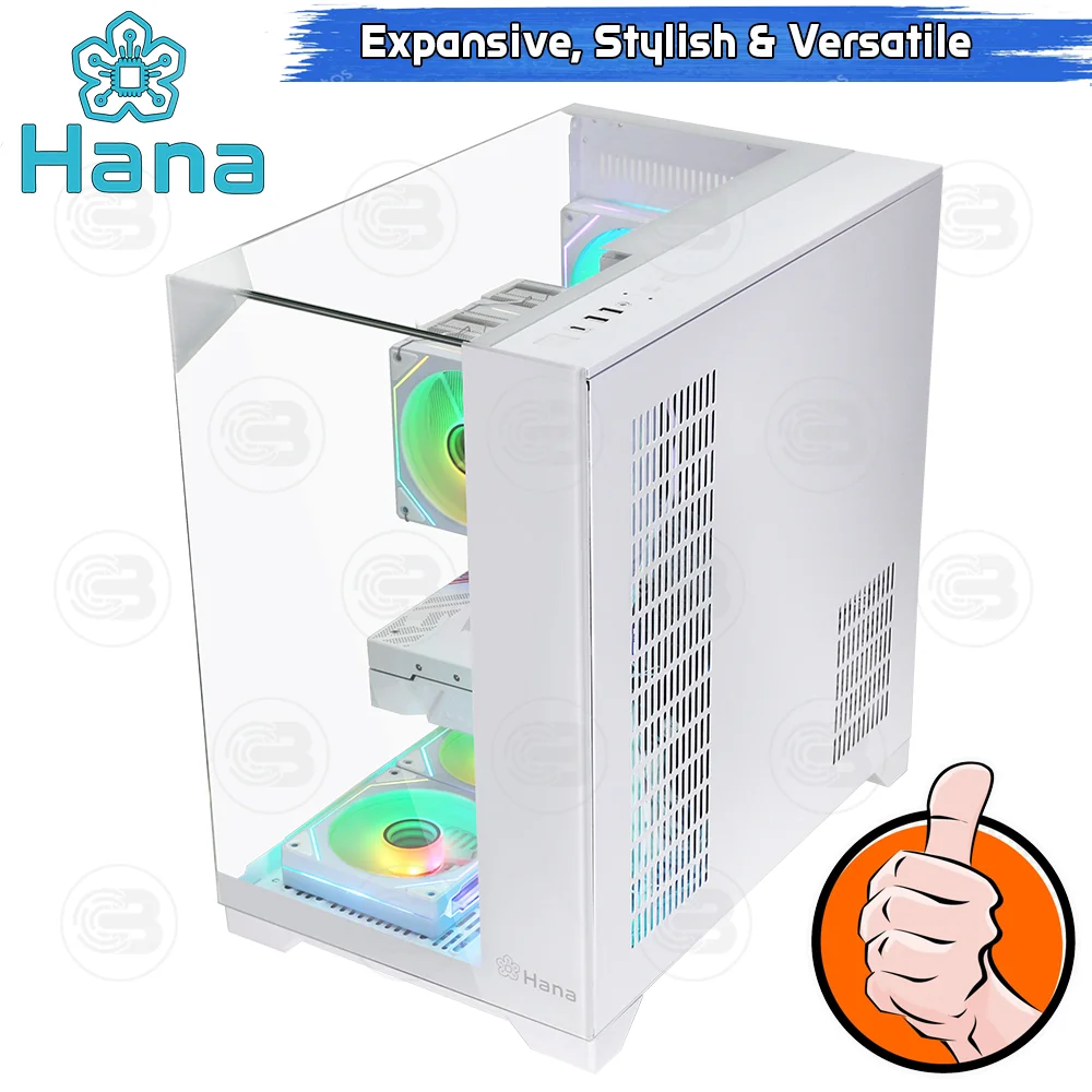 [CoolBlasterThai] Hana Inno HI103W Mid-Tower Tempered Glass PC Case White ประกัน 1 ปี