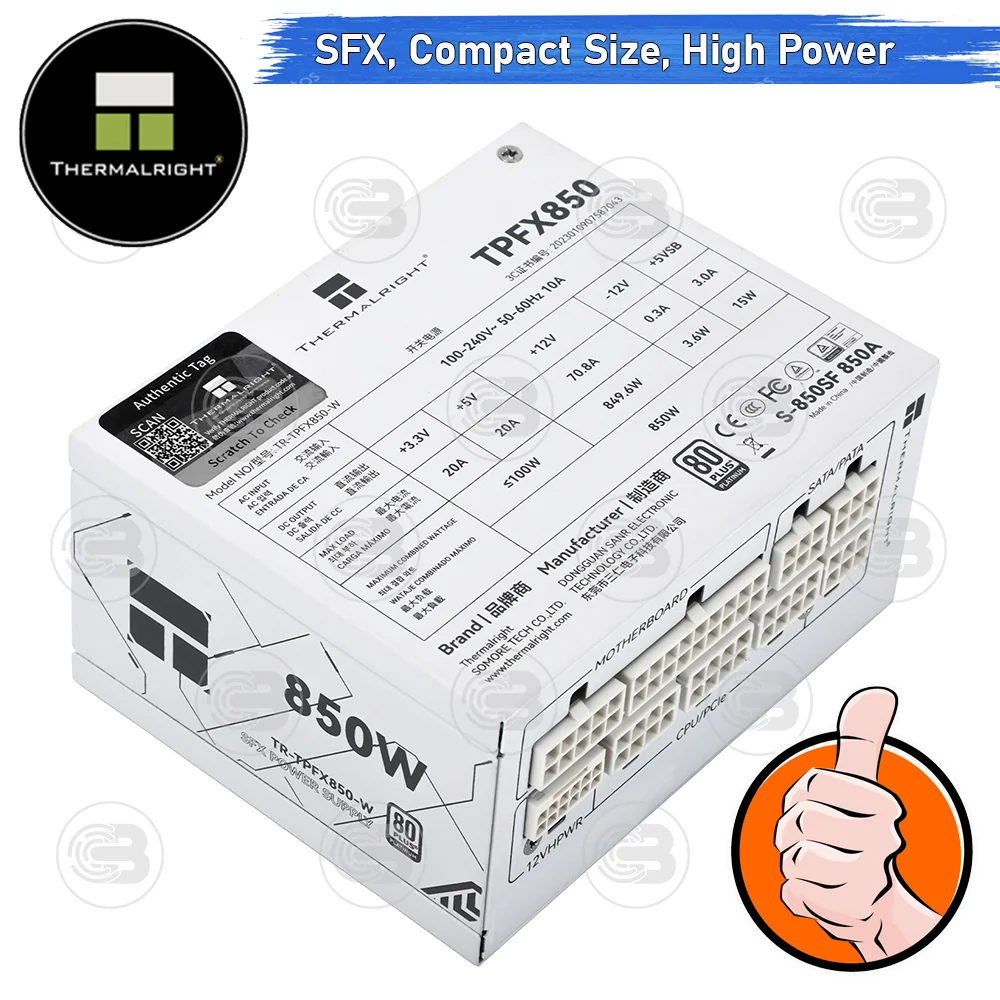 [CoolBlasterThai] Thermalright SFX Power Supply 850W 80 Plus Platinum Embossed Full Modular (TPFX850-W) ประกัน 7 ปี