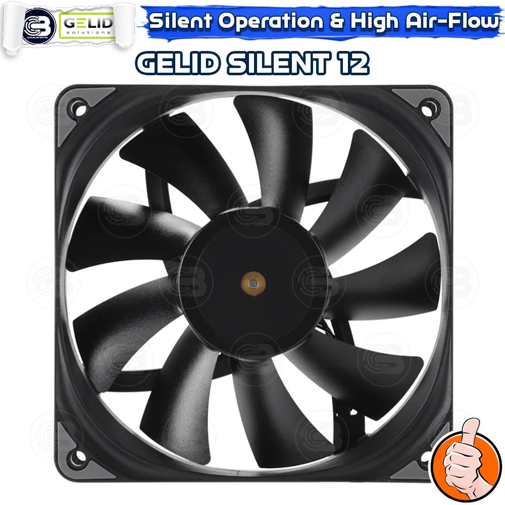 [CoolBlasterThai] GELID Silent 12 Black PC Fan Case size 120 mm. ประกัน 3 ปี (FN-SX12)