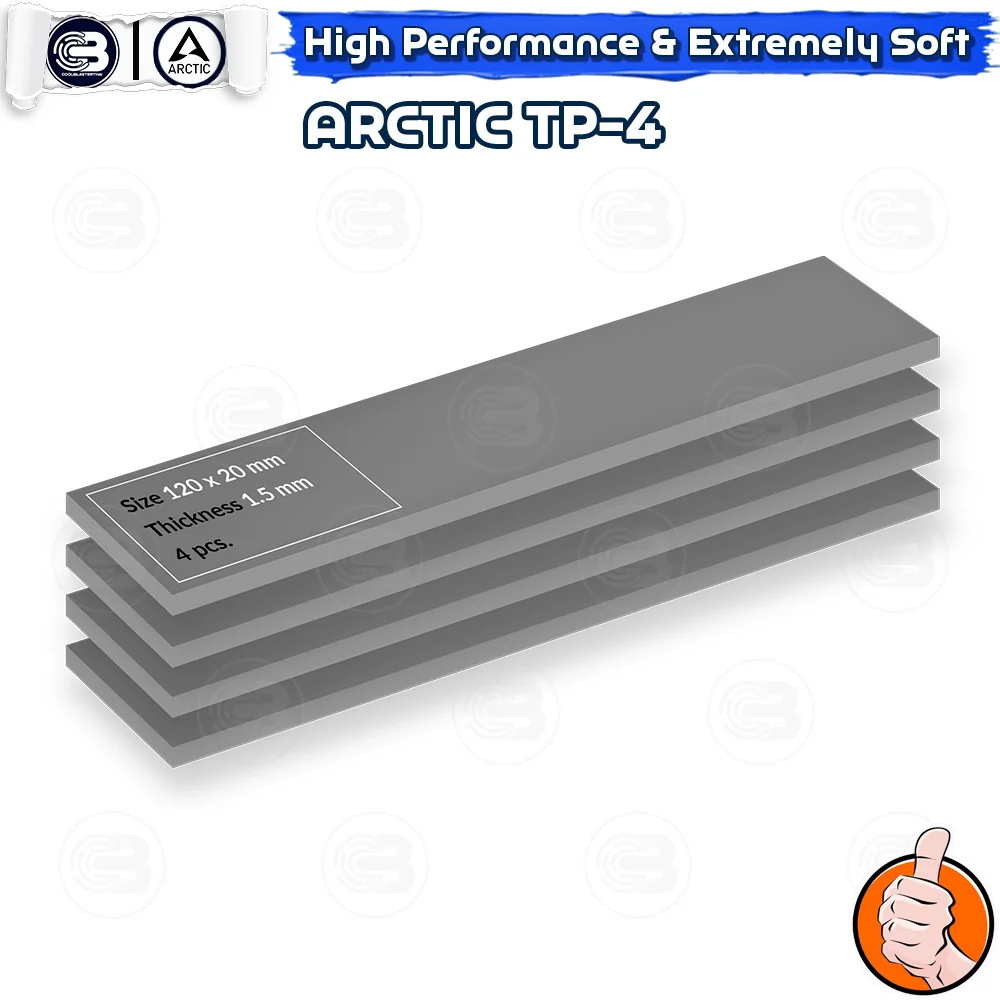 [CoolBlasterThai] ARCTIC TP-4 High Performance Extremely Soft Thermal Pad 120x20x1.5 mm.(4 PCS) (ซิลิโคนนำความร้อน)