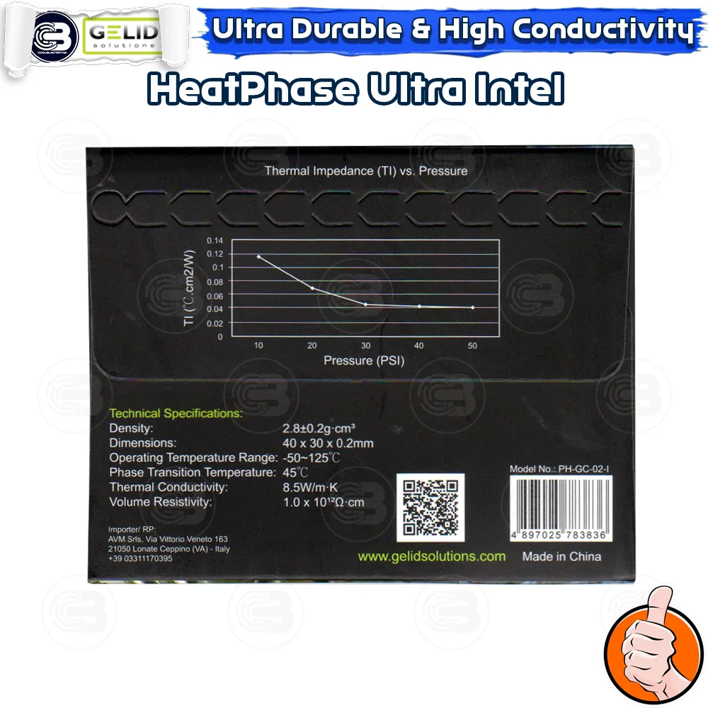 [CoolBlasterThai] GELID Heat Phase Ultra For Intel 40x30 mm. CPU (Phase change thermal interface) (ซิลิโคนนำความร้อน)