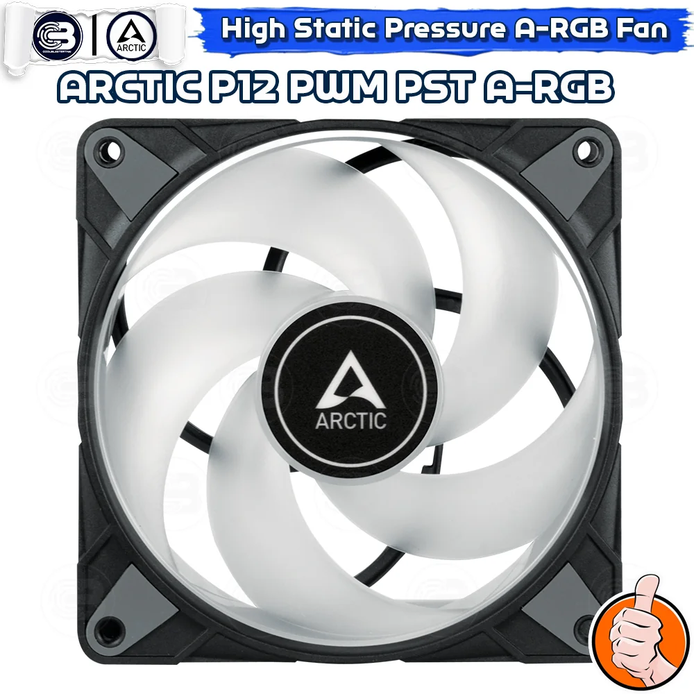 [CoolBlasterThai] ARCTIC P12 PWM PST A-RGB 0dB Black (size 120 mm.) PC Fan Case ประกัน 6 ปี
