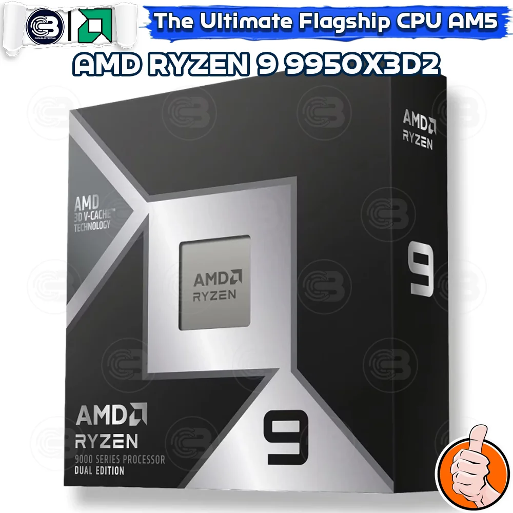 [CoolBlasterThai] CPU AMD RYZEN 9 9950X3D2 Dual Edition 16 CORE/32 THREAD (SOCKET AM5) WITHOUT COOLER