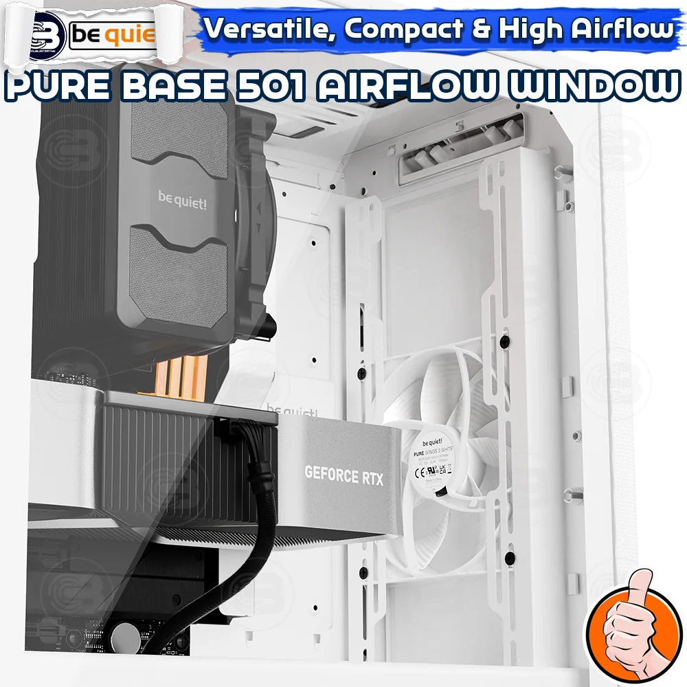 [CoolBlasterThai] Be Quiet PURE BASE 501 Airflow Window White PC Case (BGW75) ประกัน 3 ปี
