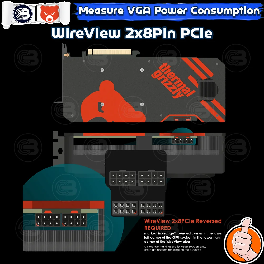 [CoolBlasterThai] THERMAL GRIZZLY WIREVIEW 2x8Pin PCIe Reversed GPU Power Consumption OLED Display (จอแสดงข้อมูลการใช้พลังงาน)