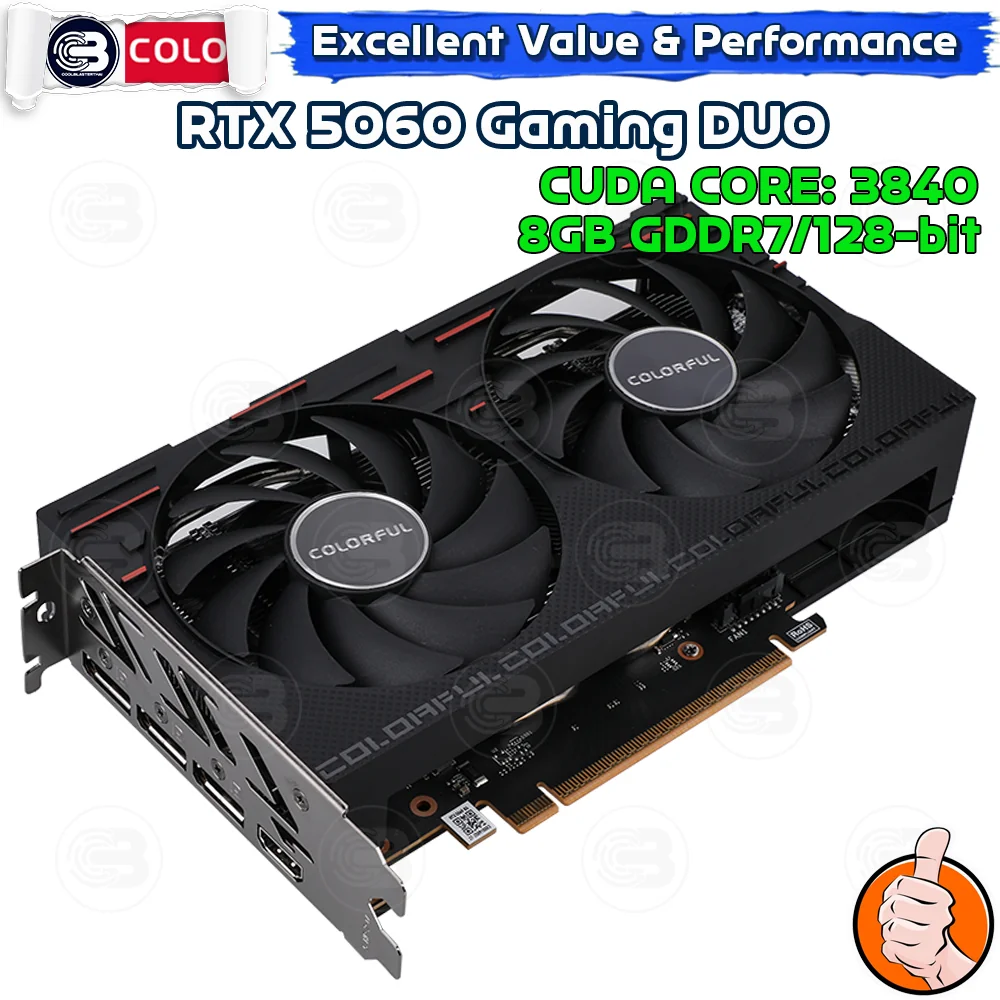 [CoolBlasterThai] COLORFUL VGA GeForce RTX5060 Gaming DUO 8GB GDDR7 (3Y)