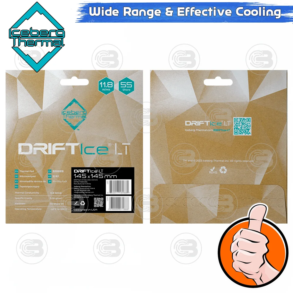 [CoolBlasterThai] Iceberg Thermal DRIFTIce LT Thermal Pad 145x145 mm./1.0 mm./11.8 W/mK