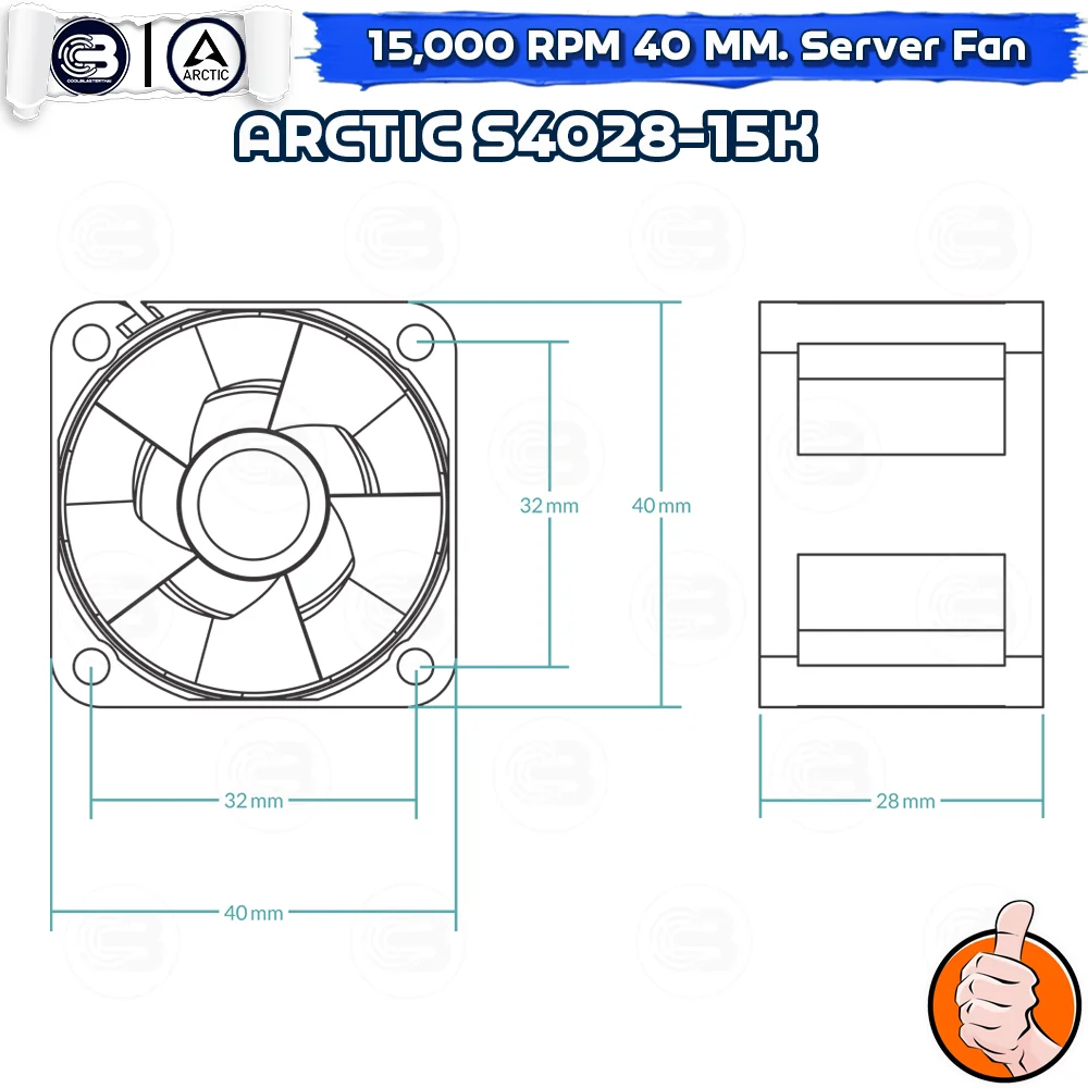 [CoolBlasterThai] ARCTIC S4028-15K 15,000 RPM (size 40 mm.) Fan Case ประกัน 6 ปี