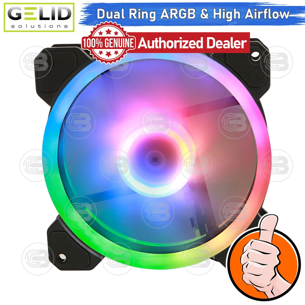 [CoolBlasterThai] GELID STELLA 12CM (120mm) High Performance 120mm Dual Ring A-RGB Fan Case ประกัน 3 ปี(FN-STELLA-01)