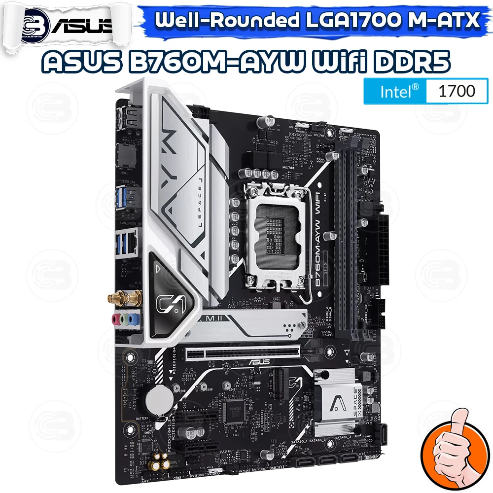 [CoolBlasterThai] ASUS MAINBOARD B760M-AYW WIFI SOCKET LGA1700 DDR5 M-ATX ประกัน 3 ปี