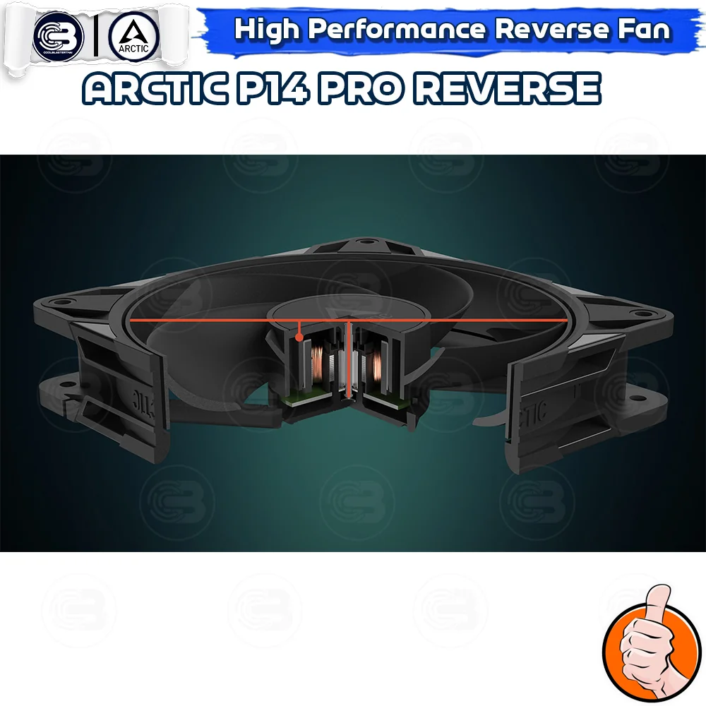 [CoolBlasterThai] ARCTIC P14 PRO REVERSE PST BLACK (140 mm.) X3 Value Pack PC Fan Case ประกัน 6 ปี