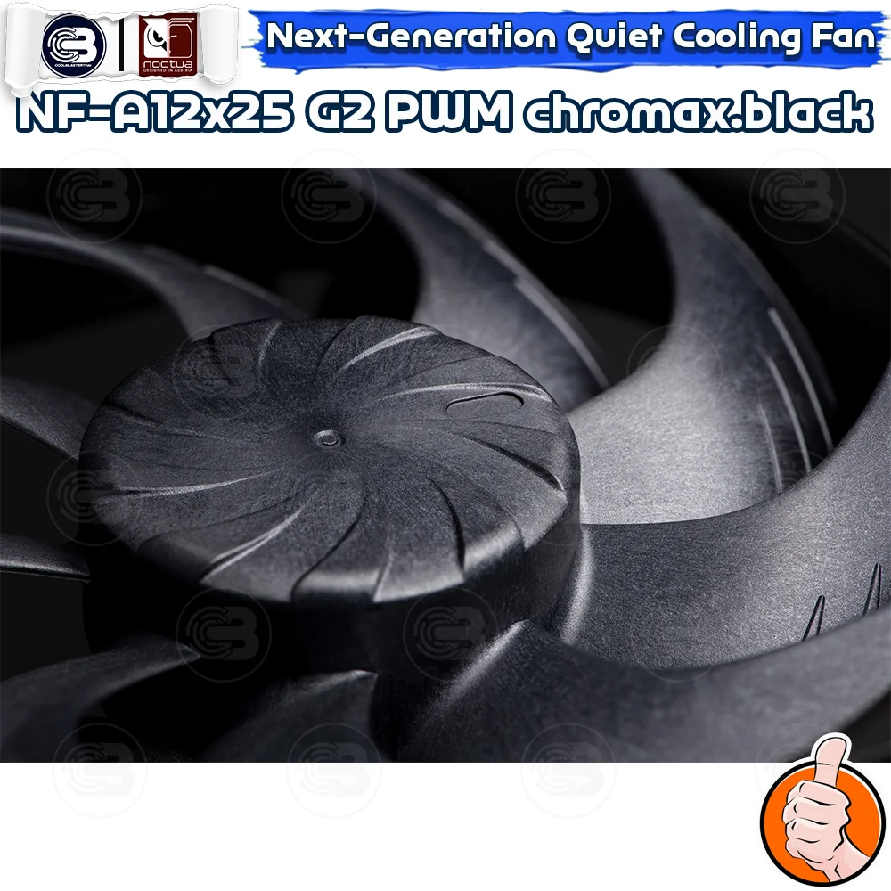 [CoolBlasterThai] NOCTUA NF-A12x25 G2 PWM Sx2-PP Chromax.Black PC Fan Case (size 120 mm.) ประกัน 6 ปี
