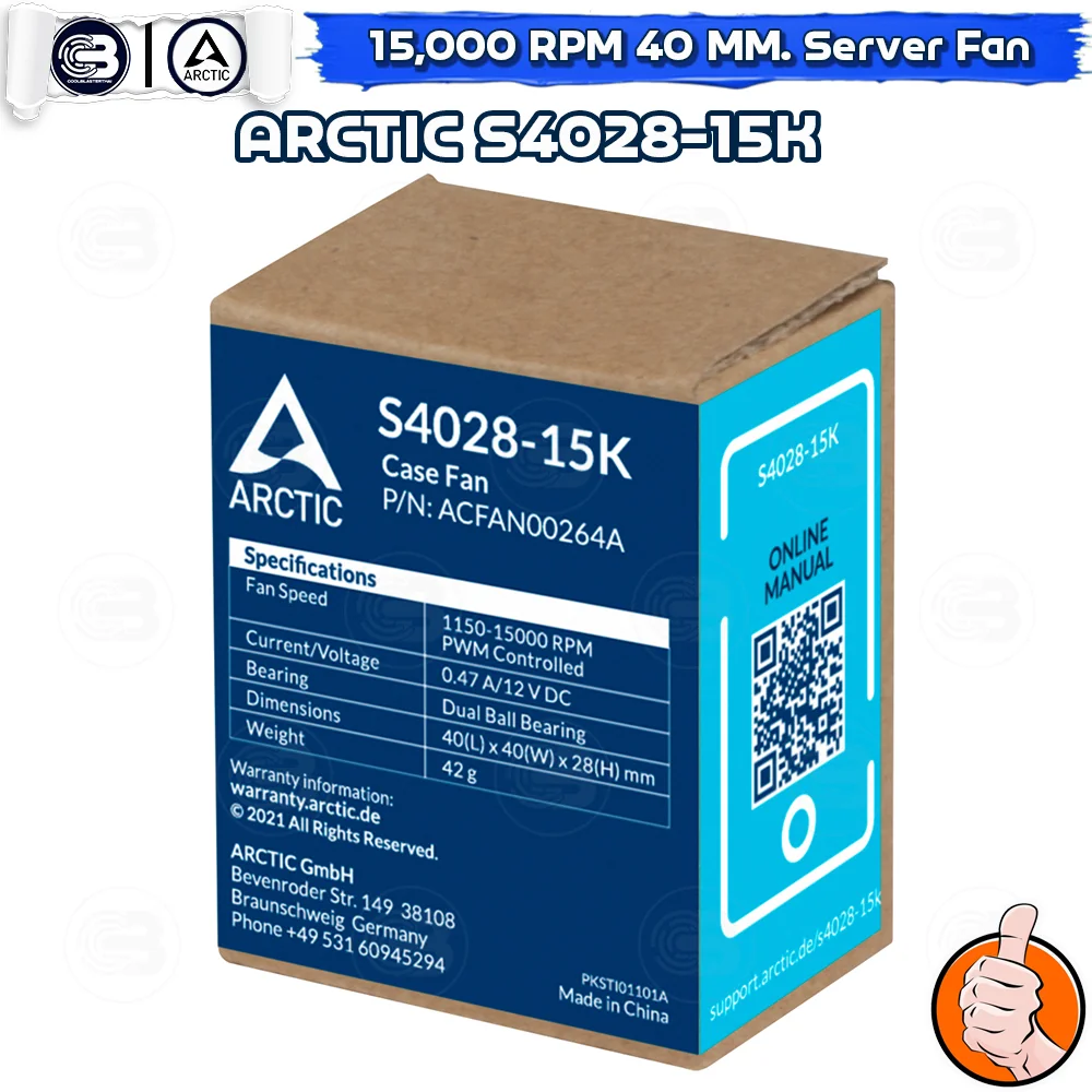 [CoolBlasterThai] ARCTIC S4028-15K 15,000 RPM (size 40 mm.) Fan Case ประกัน 6 ปี