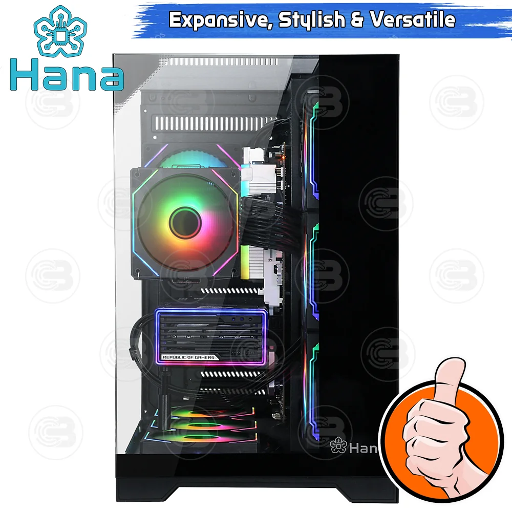[CoolBlasterThai] Hana Inno HI103B Mid-Tower Tempered Glass PC Case Black ประกัน 1 ปี