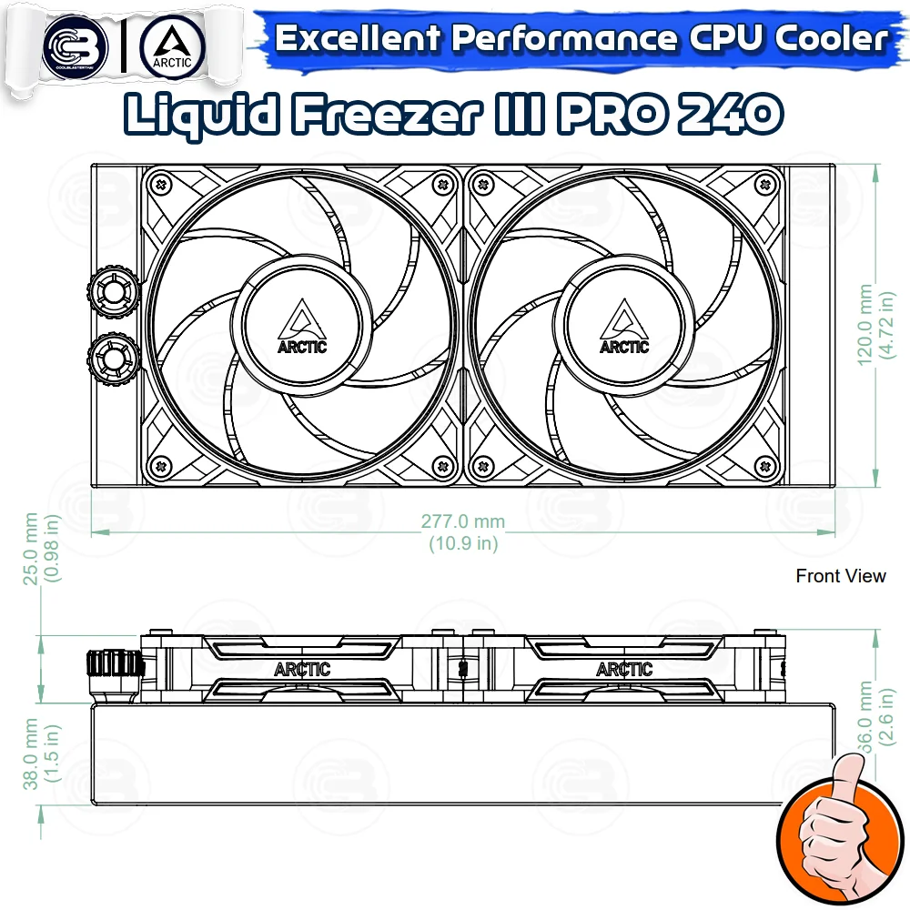[CoolBlasterThai] ARCTIC LIQUID FREEZER III Pro 240 Black (All-In-One CPU Water Cooler) (LGA1851/1700/AM5/AM4)