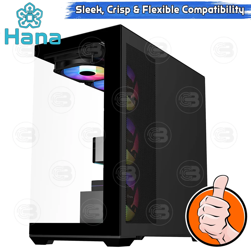 [CoolBlasterThai] Hana Inno HI102B Mid-Tower Tempered Glass PC Case Black ประกัน 1 ปี
